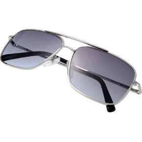 Lightweight Beach Rectangular Metal Sunglasses UV400 Protection - Gift Box Packaged