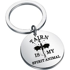 TGBJE Novel Inspired Keychian Booktok Bookbestie Gift Dragon Rider Jewelry Tairn Is My Spirit Animal Bookish Gift