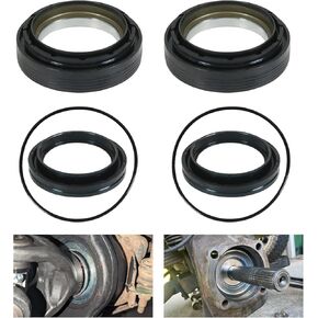 Front Axle Vaccum Knuckle & Tube Seal Kit Compatible with Ford Super Duty Excursion F250 F350 F450 F550 Dana 50 60 1998-2004 Front Oil Seal Set Replaces# 50491 50381 41784-2