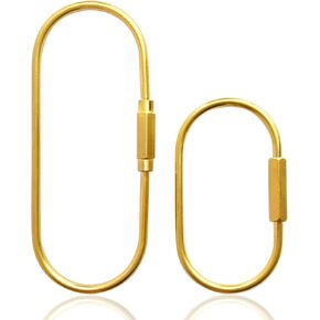 FULLGUEEN Brass Locking Keychain Carabiner, Key Clip for Purse Bag Handbags, Small Locking Key Organizer, Key Fob Holder for Men Women-2Pcs.