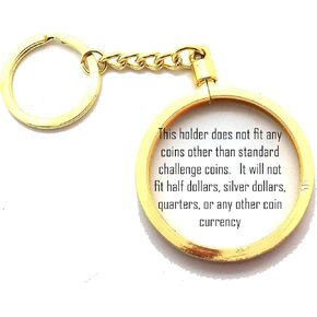 Challenge Coin Holder Keychain 1.75" - Gold