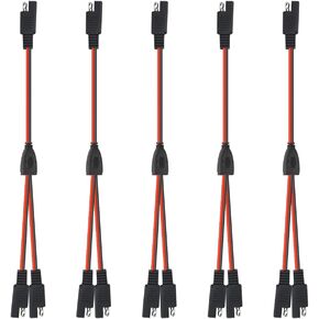 WMYCONGCONG 5 PCS 30cm 18AWG SAE Y Splitter 1 to 2 SAE Connector Quick Release Quick Disconnect Car Power Charging Extension Cable for Automotive Solar Panel
