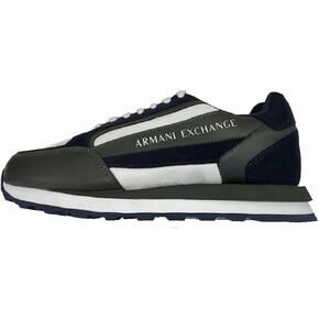Armani Exchange Men's Texturized Leather Suede Mesh Nylon Logo Sneaker