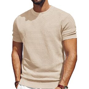 PJ PAUL JONES Men's T-Shirts Short Sleeve Crewneck Knit T-Shirt Casual Lightweight Solid Knitted Tees