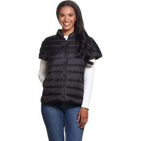 Martha Stewart Womens Puffy Down Vest - Lightweight Casual Short Sleeve Vest Jacket, Quilted Outerwear with Pockets