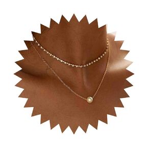 Bohemia Layered Pearl Choker Necklace Silver Cz Tennis Chain Necklace Floating Pearl Necklace Sparkly Rhinestone Clavicle Necklace Jewelry for Women (Silver)