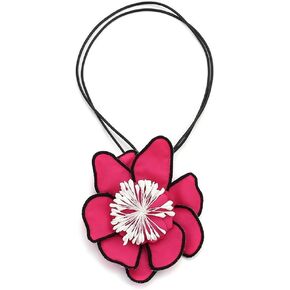 Vintage Petals Flower Choker Necklace for Women Handmade Fabric Floral Designer Boho Vacation Unique Lightweight Statement Fashion Jewelry
