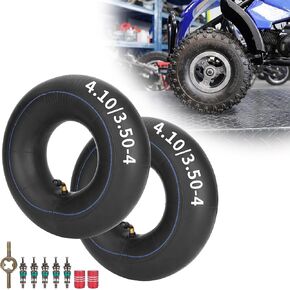 RUTU 4.10/3.50-4 أنابيب داخلية مع جذع صمام منحني TR87 للشاحنات اليدوية وعربات اليد وعربات اليد وجزازات العشب والجرارات ومقطورات الفناء وعربات منفاخ الثلج وغسالات الضغط وتقطيع الخشب - عبوتان in Kuwait