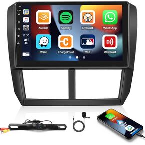 UNITOPSCI 4G+64G Android Car Stereo Radio for Subaru Forester Impreza WRX 2008-2012 Wireless CarPlay Android Auto Bluetooth 5.0 GPS 9 Inch 1280*720 Touchscreen DSP 32 EQ FM/RDS WiFi Backup Camera Mic