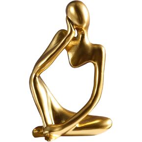 Thinker Statue Home Decor, Trendy Aesthetic Resin Sculptures Decoration, House Living Room, Dining Desk, Office, Bookshelf, Aesthetic Gifts Decoration(Black-Right)