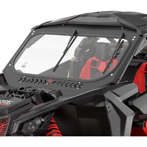 KEMIMOTO X3 Glass Windshield with Sliding Vents Compatible with Can-Am Maverick X3, 8MM Thick DOT Approved Laminated Safety Glass, Scratch Resistant Than Polycarbonate, Includes Dual Manual Wipers