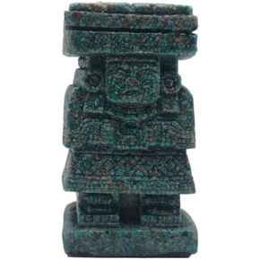 2.3" Green Malachite Ground Stone Maya Aztec God of water Handmade figurine of Chalchihuitlicue Teotihuacan decor Mexico artisian mythology