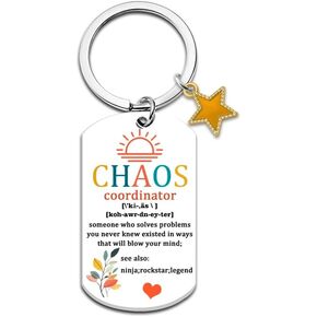Chaos Coordinator Gifts for Women Men Assistant Thank You Keychain Appreciation Gifts White Elephant Gifts for Adults Christmas Birthday Gift for Coworker Boss Nurse Teacher Employee