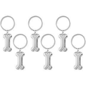 Honbay 6PCS Metal Dog Bone Keychains Mini Bone Shaped Key Rings Keyfob for Bag Purse Wallet Cellphone or Car Pendant