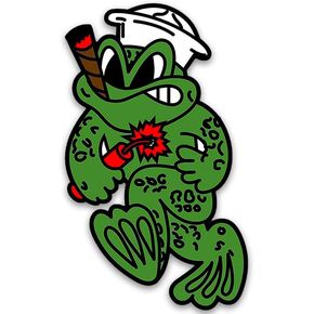 Frog Shaped Underwater Demolition Team Sticker (TNT Dynamite Logo Navy Naval udt Amphibious Warfare Demo Vinyl Decal for car, Laptop, or Boat (2.5 x 4 inch) USN Licensed