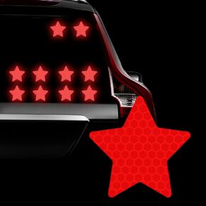 10pcs Heart Vinyl Decal for Cars, High Intensity Reflective Scratch Cover DIY Stickers for Window Bumper Decals Waterproof Sticker (Pink)