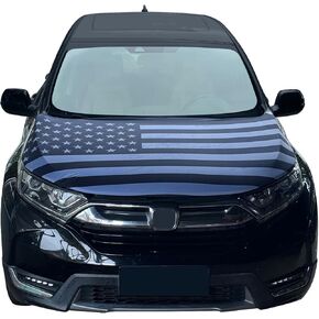 American Hood Cover Flag - 70.8x55 IN Car Hood Cover American Flag for Car Decor, Patriotic Car American Flag Car Bonnet Banner with 2 Pack Adjustable Triangular Fasteners, Suitable for Large Car Hood Decor