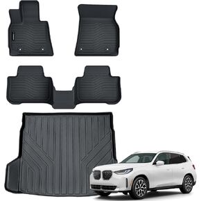 Auxko All Weather Floor Mats Cargo Mat Fit for BMW X3 2025 TPE Liners Car Accessories for BMW X3 2025 All Season Guard Odorless Anti-Slip Floor Mats Cargo Liner