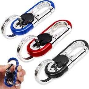 3PCS Key Chains for Car Keys Set,Heavy Duty Metal Quick Release Keychain,Key Chain Rings for Men with Three Key Ring