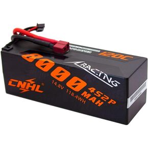 CNHL 4S Lipo Battery 8000MAH 120C 14.8V with EC5 Connector Hard Case for RC Car Truck Tank Buggy Truggy Crawler Monster Racing Hobby
