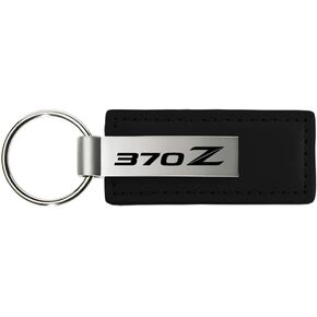 Au-TOMOTIVE GOLD Rectangular Leather Key Chain for Nissan 370Z (Black)