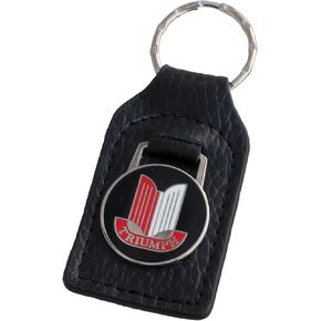Triumph Shield (Red/White) Leather and Enamel Key Ring Key Fob