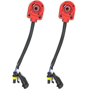 FainWan 2pcs D2S D2R D2C Xenon HID Bulb/Kit Socket AMP Wire Cable Plug Adapter Connector Harness - Easy Plug and Play for Replacement Ballast Application or Retrofit Project Headlight or Fog Lamp
