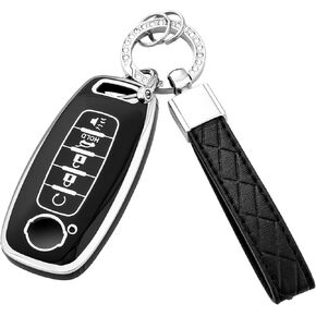 Key Fob Cover with Keychain for 2023 2024 Pathfinder Rouge 4Runner (Purple)