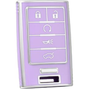 for Cadillac Key Fob Cover, Soft TPU Key Case Protection Compatible with 2008-2015 Cadillac Escalade SRX CTS ATS XTS DTS STS 5 Buttons Smart Car Key Accessories (Gold Black) in Kuwait