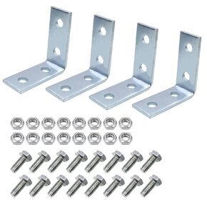 20 Pcs 2 Hole L Shaped 90 Degree Angle Connector Bracket Fit for 1-5/8" Wide Taller Strut Channel, 1/2" Bolt,Thickness 1/5'', Width 1-1/2",Includes Screws and Nuts