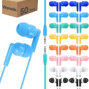 Kids Bulk Earbud Headphones 160 Pack for Classroom School Library, Wholesale Multi Color Wired Students Earphones for Computer Chromebook Laptop PC (HY01,160 Mixed)
