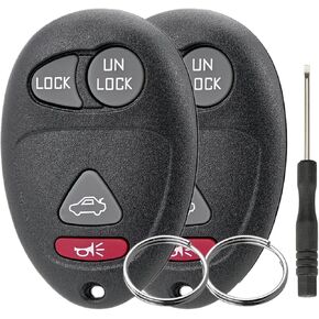 2 x 4Button 315MHZ Car Remote Control Key for Buick Century Regal Rendezvous Oldsmobile Intrigue Pontiac Aztek Grand Prix 2001-2007 Remote Key L2C0007T Keyring and Screwdriver