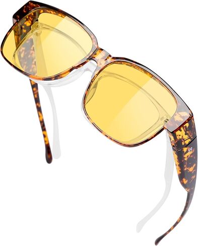 نظارات الرؤية الليلية من بيرسين للقيادة - تناسب النظارات المضادة للوهج فوق النظارات للرجال والنساء in Kuwait