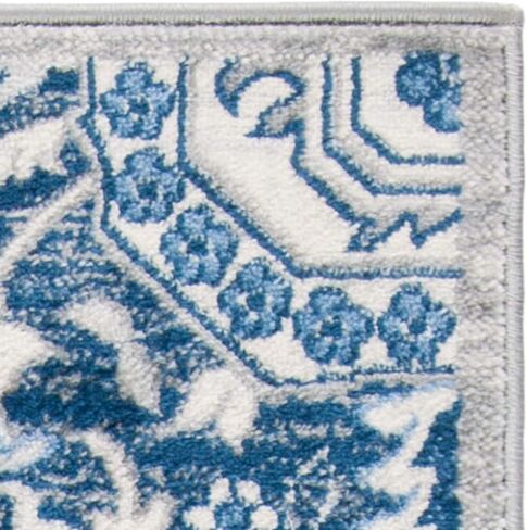 SAFAVIEH Brentwood Collection 2' x 8' Cream/Blue BNT816D Oriental Medallion Non-Shedding Living Room Entryway Foyer Hallway Bedroom Runner Rug in Saudi Arabia