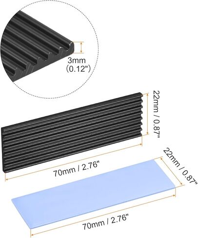 MECCANIXITY 1 Pack M.2 2280 Nvme SSD Heatsink Cooler سبائك الألومنيوم بالوعة الحرارة مع تركيب مسامير مفك البراغي، 1 مم، 1.5 مم وسادة حرارية، للكمبيوتر المحمول، ذهبي in Saudi Arabia