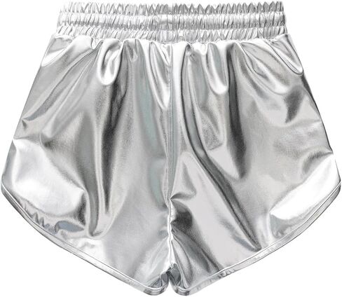 Girls Metallic Shorts Sparkly Shinly Dance Hot Pants Kids Glitter Gymnastics Shorts in Kuwait