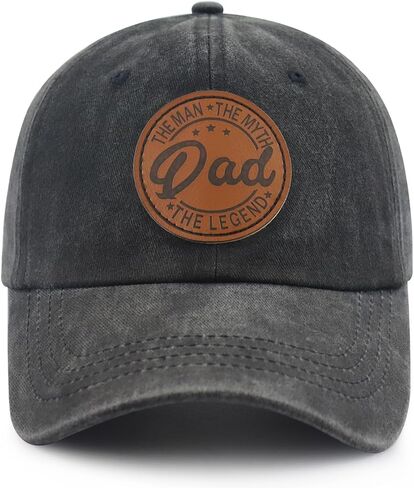 قبعة Dad The Man The Myth The Legend للرجال، قبعة بيسبول بابا من الجلد القطني المضحكة القابلة للتعديل in Kuwait