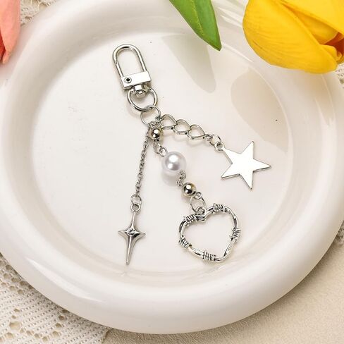 Bow Bag Charms for Handbags Purse Charm for Women Girls Heart Pearl Charm for Backpack Accessories for Women Bag Accessories in Kuwait