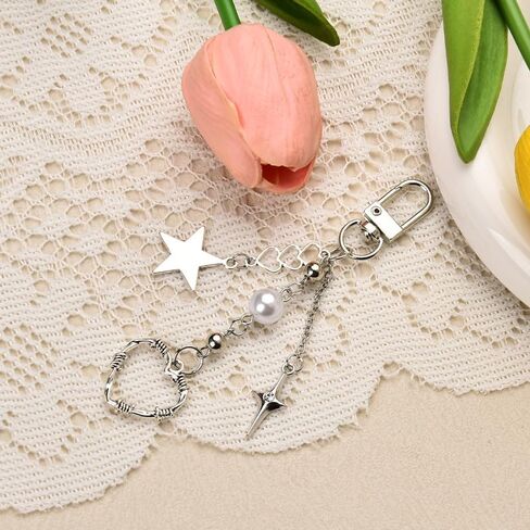 Bow Bag Charms for Handbags Purse Charm for Women Girls Heart Pearl Charm for Backpack Accessories for Women Bag Accessories in Kuwait