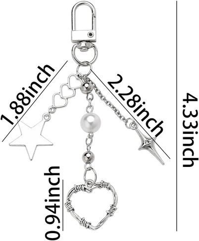 Bow Bag Charms for Handbags Purse Charm for Women Girls Heart Pearl Charm for Backpack Accessories for Women Bag Accessories in Kuwait