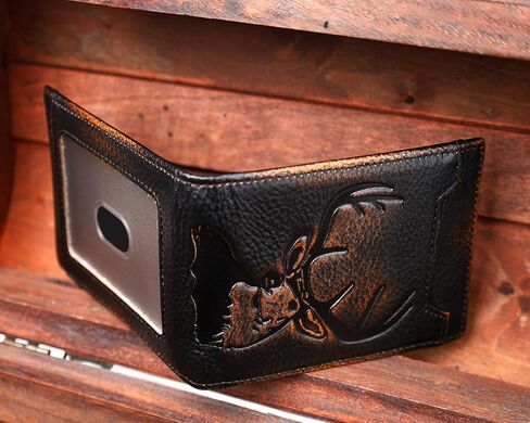 DK86 Mens Deer Slim Wallet with Money Clip Minimalist Bifold Front Pocket wallet for Men RFID Blocking Full Grain Leather with Hand Burnished in Kuwait