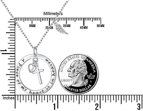 FLYOW 925 Sterling Silver Memorial Necklace A Piece of My Heart is in Heaven Pendant Jewelry in Memory of Mom Dad Grandma Grandpa Pet Loss Memorial Gift in Saudi Arabia