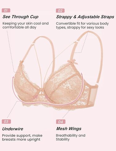 حمالة صدر نسائية مثيرة من الدانتيل من Avidlove، حمالة صدر شفافة شفافة من خلال حمالة صدر غير مبطنة in Kuwait