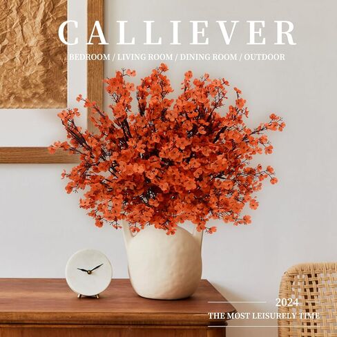 Babys Breath Artificial Flowers Gypsophila Bouquets Bulk Real Touch Fake Silk Flowers for Home Wedding DIY Floral Arrangement Kitchen Table Centerpiece Home Decor (Red, 12 Bundles) in Kuwait