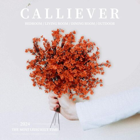 Babys Breath Artificial Flowers Gypsophila Bouquets Bulk Real Touch Fake Silk Flowers for Home Wedding DIY Floral Arrangement Kitchen Table Centerpiece Home Decor (Red, 12 Bundles) in Kuwait