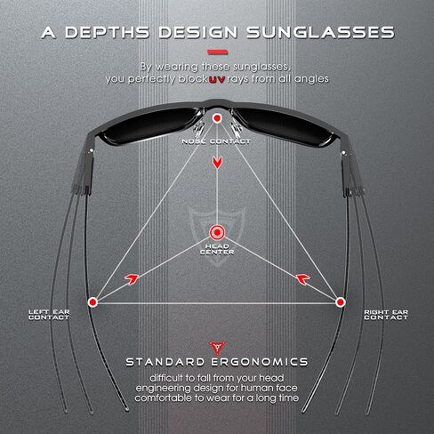 ATTCL Square Polarized Sunglasses Men: UV Protection FibraX Carbon Sunglass for Driving, Fishing, Travel, Mens Shades in Saudi Arabia