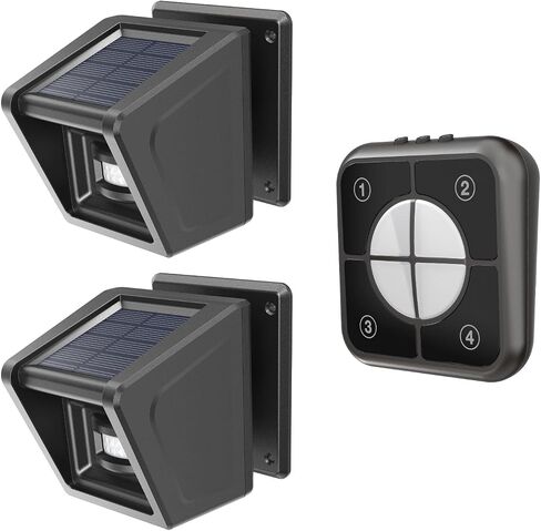 Driveway Alarm- Long Range & 30 Chimes Wireless Solar Motion Sensor Alarm- IP65 Outside Weatherproof Solar Driveway Alarm -Home Security Alert System- Protect Outdoor Indoor Property (1S1R) in Saudi Arabia