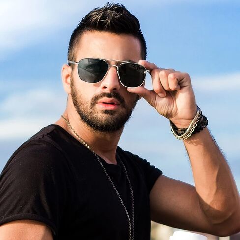 Aviator Sunglasses Lightweight TR90 Unbreakable Polarized Driving Metal Frame Pilot Sun Glasses with UV Protection in Saudi Arabia