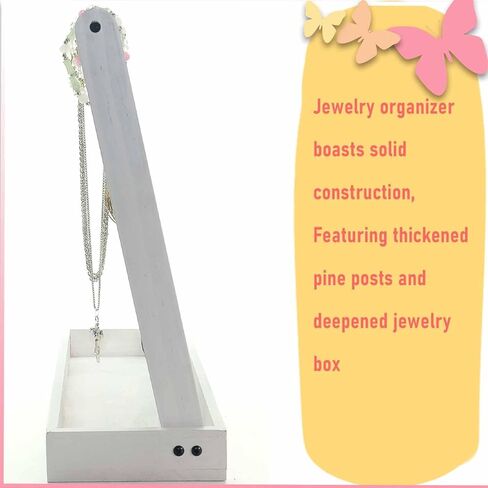 منظم القرط والمجوهرات، رف حامل القرط الخشبي الريفي، أقراط مسمارية وحوامل أقراط حلقية، منظم حامل المجوهرات مع 212 فتحة شجرة قرط هدايا للنساء (عتيق) in Kuwait