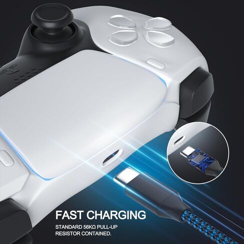 USB C Cable PS5 Controller Charger for Xbox Series X Core Controller,Series S,PlayStation-5,PS-5 Charger Cable,Type-C PS5 Charging Cord for Xbox Series S Accessories,USB-C Dual-Sense Data Charge 6FT in Kuwait